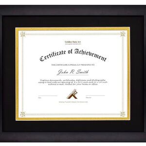 Black and Gold Certificate Frame